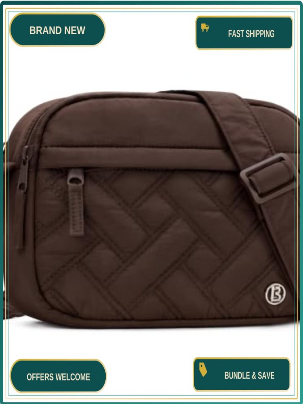 Quilted Nylon Crossbody Bag RFID Small Shoulder Purse Travel